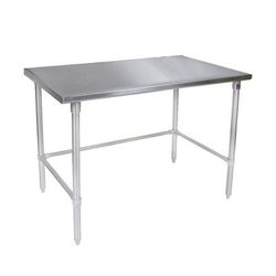 John Boos ST4-2472SBK 72" 14 ga Work Table w/ Open Base & 300 Series Stainless Steel Flat Top