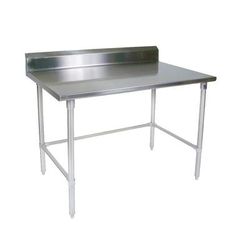 John Boos ST4R5-3072SBK 72" 14 ga Work Table w/ Open Base & 300 Series Stainless Steel Top, 5" Backsplash