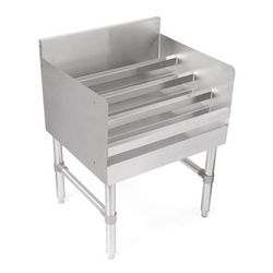 John Boos UBLD-2112-X 4 Step Underbar Liquor Display Unit - 12"W x 21"D x 32 1/2"H, Stainless, 18/300 Stainless Steel