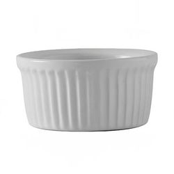 Tuxton BWX-0452 DuraTuxÂ© 4 1/2 oz Fluted Ramekin - Ceramic, White