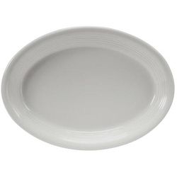 Tuxton CWH-1142 11 1/2" x 8 3/4" Oval ConcentrixÂ© Platter - Ceramic, White, 1 Dozen