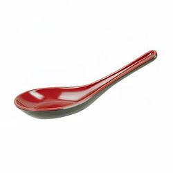 Thunder Group 7003JBR 3/4 oz Melamine Soba/Rice Spoon, Red/Black, 1 Dozen