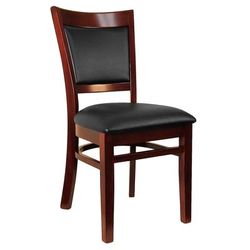 H&D Commercial Seating 8279B Sloan Bar Stool w/ Upholstered Vinyl Back & Black Vinyl Seat, Dark Walnut