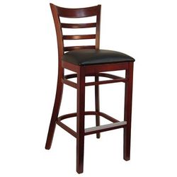 H&D Commercial Seating 8641B WC/BKV Bar Stool w/ Ladder Back & Black Vinyl Seat, Wild Cherry