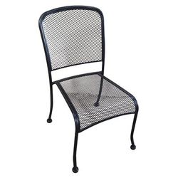 H&D Commercial Seating MC19S Wrought Iron Indoor/Outdoor Stackable Side Chair - Steel, Black