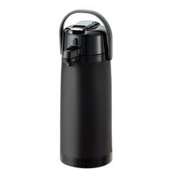 Service Ideas ECALS22SBPBLMAT 2 2/5 Liter Lever Action Airpot w/ Stainless Liner - Vacuum Insulated, Plastic, Black