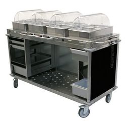 Cadco CBC-HHHH-L6-4 70 1/4" Hot Food Table w/ (4) Wells & Undershelf, 120v, Black