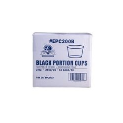Empress EPC200B (48434) 2 oz Portion Cup - Polypropylene, Black, Black Polypropylene