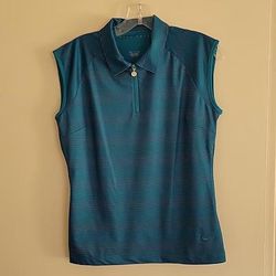 Nike Tops | Ladies Nike Golf Dri-Fit Sleeveless 1/4 Zip Shirt Size S | Color: Green | Size: S