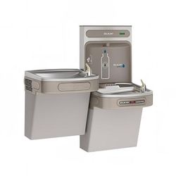 Elkay EZOTL8WSLK Wall Mount Bi Level Drinking Fountain w/ Bottle Filler - Non Filtered, Refrigerated, Light Gray, Non-Filtered & Refrigerated, 115 V