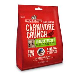 Freeze-Dried Raw Carnivore Crunch Cage-Free Duck Recipe Dog Treats, 3.25 oz.