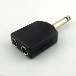 Connecteur adaptateur séparateur Audio en Y 6.35mm 1/4 "mâle à 2 double 6.35mm femelle 3 pièces