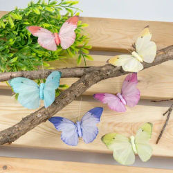 Bande de plumes scintillantes faux papillon photographie de mariage décoration de balcon et de