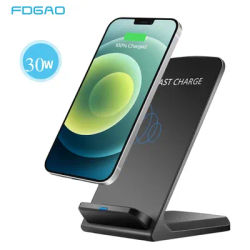 FDoncome-Chargeur sans fil à induction O 30W support de charge rapide en poly iPhone 14 13 12 11