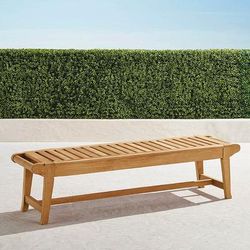 Cassara Backless Bench in Natural Teak - Frontgate