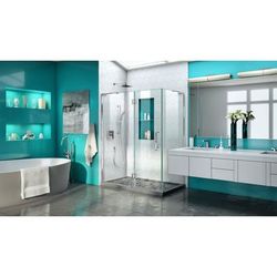 Dreamline DreamLine Quatra Plus 34 1/8 inch D x 52 3/8 inch W x 72 inch H Frameless Hinged Shower Enclosure in Chrome SHEN-1434520-01