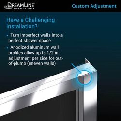 Dreamline DreamLine Cornerview 42 inch D x 42 inch W x 74 3/4 inch H Framed Sliding Shower Enclosure in Chrome with Black Shower Base Kit DL-6709-88-01