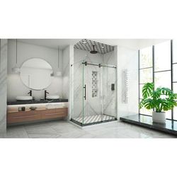 Dreamline DreamLine Enigma-XO 32 1/2 inch D x 50 - 54 inch W x 76 inch H Frameless Sliding Shower Enclosure in Oil Rubbed Bronze Stainless Steel SHEN-6132542-06