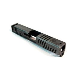 Gun Cuts Shift Slide for Glock 19 No Optic Cut Battleworn Silver GC-G19-SHF-CSIBW-NO