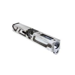 Gun Cuts Roswell Slide for Glock 19 No Optic Cut Battleworn White GC-G19-ROS-SWHBW-NO