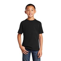 Port & Company PC54YDTG Youth Core Cotton DTG Top in Jet Black size XS