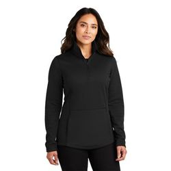 Port Authority L804 Women's Smooth Fleece 1/4-Zip T-Shirt in Deep Black size XS | Polyester