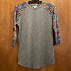 Lularoe Tops | Lularoe Baseball Style Top | Color: Gray | Size: Xs