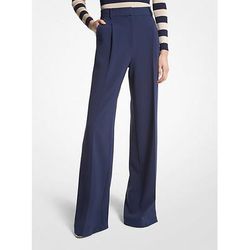 Michael Kors Crepe Wide-Leg Pants Blue 6