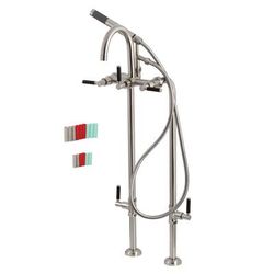 Aqua Vintage CCK8108DKL Concord Freestanding Tub Faucet with Supply Line, Stop Valve, Brushed Nickel - Kingston Brass CCK8108DKL