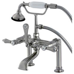 Aqua Vintage AE103T8BAL Heirloom Deck Mount Clawfoot Tub Faucet, Brushed Nickel - Kingston Brass AE103T8BAL