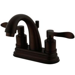 Kingston Brass KS8615DFL 4 in. Centerset Bathroom Faucet, Oil Rubbed Bronze - Kingston Brass KS8615DFL