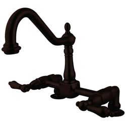 Kingston Brass KS1145AL Heritage Two-Handle Bridge Kitchen Faucet, Oil Rubbed Bronze - Kingston Brass KS1145AL