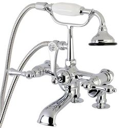 Kingston Brass AE652T1 Auqa Vintage 7-inch Adjustable Clawfoot Tub Faucet with Hand Shower, Polished Chrome - Kingston Brass AE652T1