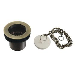 "Kingston Brass DSP17AB 1-1/2" Chain and Stopper Tub Drain with 1-3/4" Body Thread, Antique Brass - Kingston Brass DSP17AB"