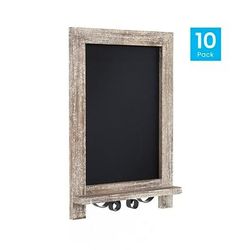 Flash Furniture 10-HFKHD-GDI-CRE8-322315-GG Chalkboard Sign w/ Legs - 10 Pack, 9 1/2"W x 14"H, Pine Wood Frame, Brown