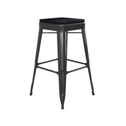 Flash Furniture 4-ET-31320-30-BK-R-PL2B-GG Backless Barstool w/ Resin Seat, Black, Black Poly Resin Seat, Set of 4