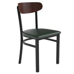 Flash Furniture XU-DG6V5GNV-WAL-GG Dining Chair w/ Solid Back & Green Vinyl Seat - Steel Frame, Black