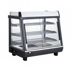 Bakemax BMTSC27 27" Dual Service Countertop Heated Display Case - 3 Shelves, 120v, Black