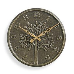 Woodland Tree Outdoor Wall Clock & Thermometer - Clock, Bronze/Clock - Grandin Road