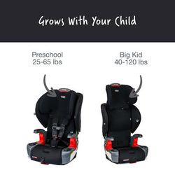 Britax Grow With You ClickTight Harness Booster Car Seat - Black Contour