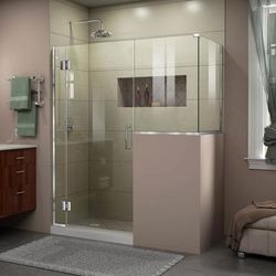 Dreamline DreamLine Unidoor-X 59 inch W x 36 3/8 inch D x 72 inch H Frameless Hinged Shower Enclosure in Chrome E123303436-01