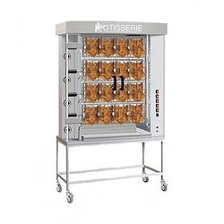 Rotisol USA FFS1175-4G-SS NG Gas 4 Spit Spatchcock Commercial Rotisserie w/ 16 Bird Capacity, Natural Gas, Silver, Gas Type: NG, 208/240 V