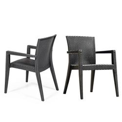 Montana Set of 4 Stackable Armchair-Anthracite - Hospitality Rattan RBO-MONTANA-ANT-AC-SET4