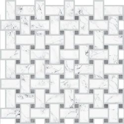 Peel And Stick Sticktiles by RoomMates in Basketweave Carrara Marble