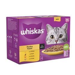 48x85g Senior 7+ Poultry Selection in Gravy Whiskas Wet Cat Food