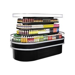 Turbo Air TIOM-48RSRB-N 48" Horizontal Island Open Air Cooler w/ 4 Levels, 220v/1ph, Self-Serve, Refrigerated, Black