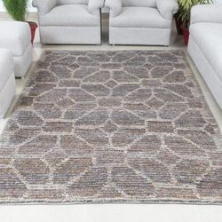 Hand Woven Brown & Grey Wool Jute Loop Rug by Tufty Home