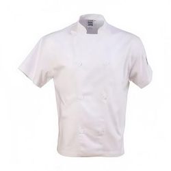 Chef Revival J205-L Chef's Jacket w/ Short Sleeves - Poly/Cotton, White, Large
