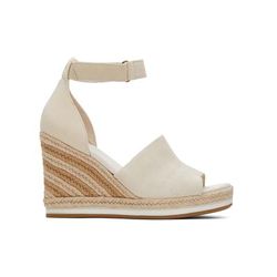 TOMS Women's Natural Beige Marisol Closed Wedge Heel Sandals, Size 11