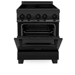 "ZLINE 24" 2.8 cu. ft. Induction Range with a 3 Element Stove and Electric Oven in Black Stainless Steel (RAIND-BS-24) ZLINE RAIND-BS-24"